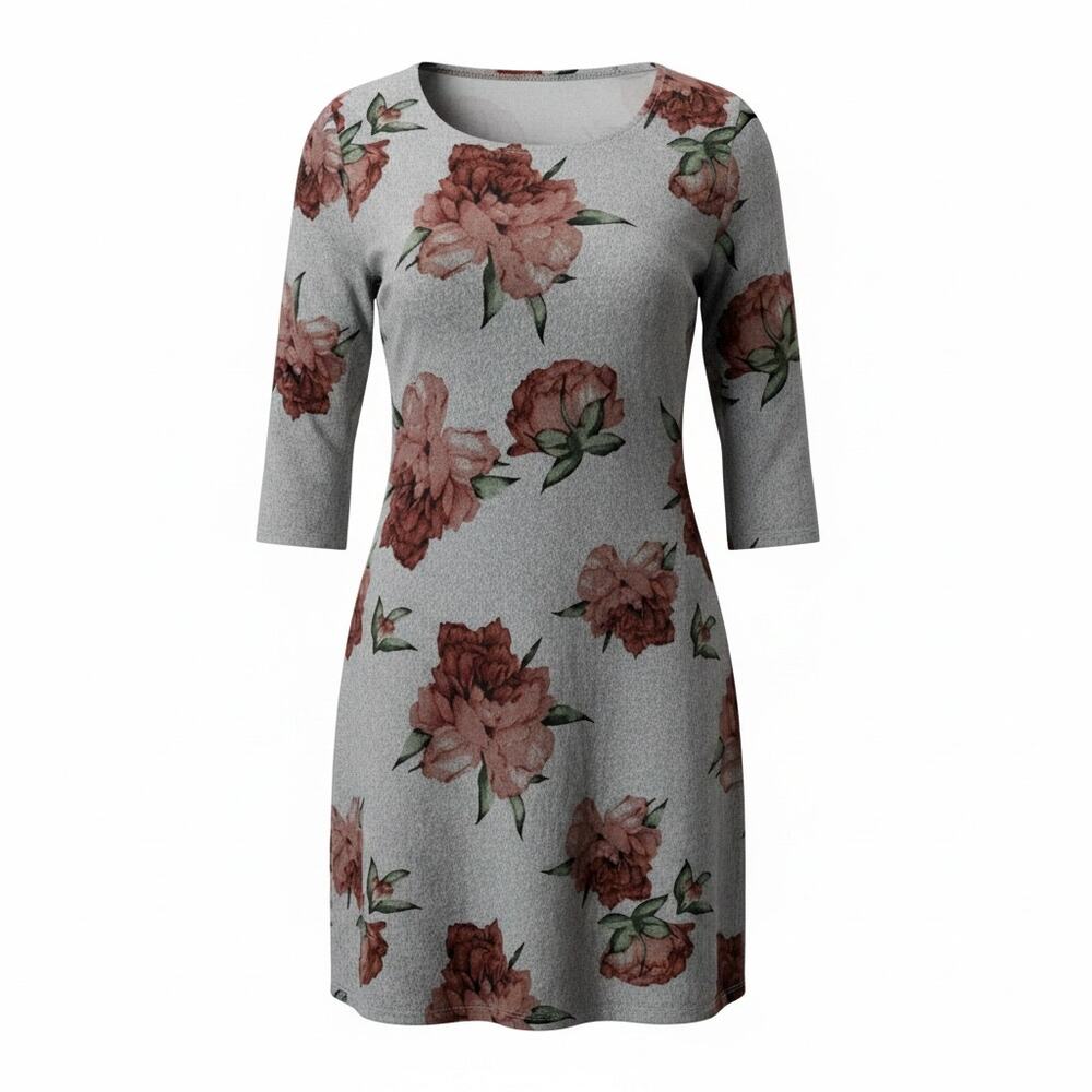 Vibe Sportswear Minidress Shirt Flare Floral Print Large